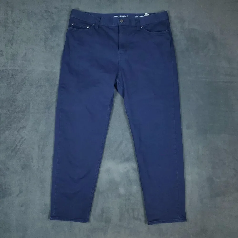 Banana Republic Pants Mens 36x28 Blue Traveler Athletic Tapered Stretch Chino
